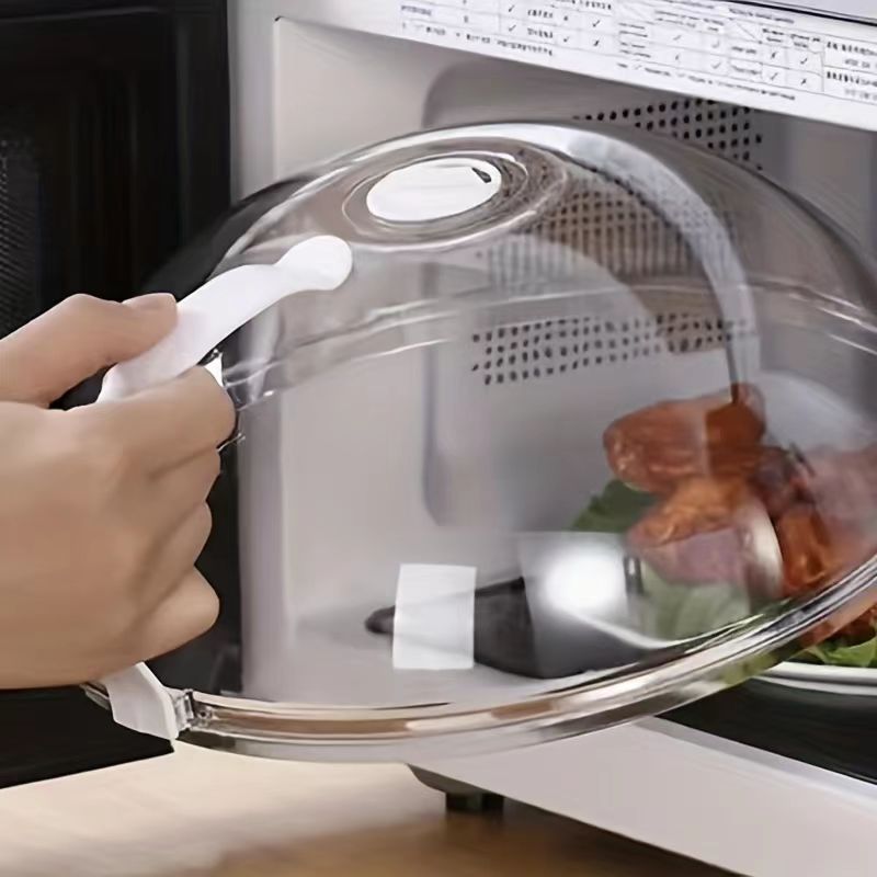 3pcs Microwave Food CoverTransparent Splash Proof FoodCover, Oil And Splash ProofMicrowave Oven HeatingSpecial Cover, Steam VentMicrowave Oven Tray CoverBowl Cover, Easy To Grip.Suitable For Microwave OvensAnd Kitchen Supplies