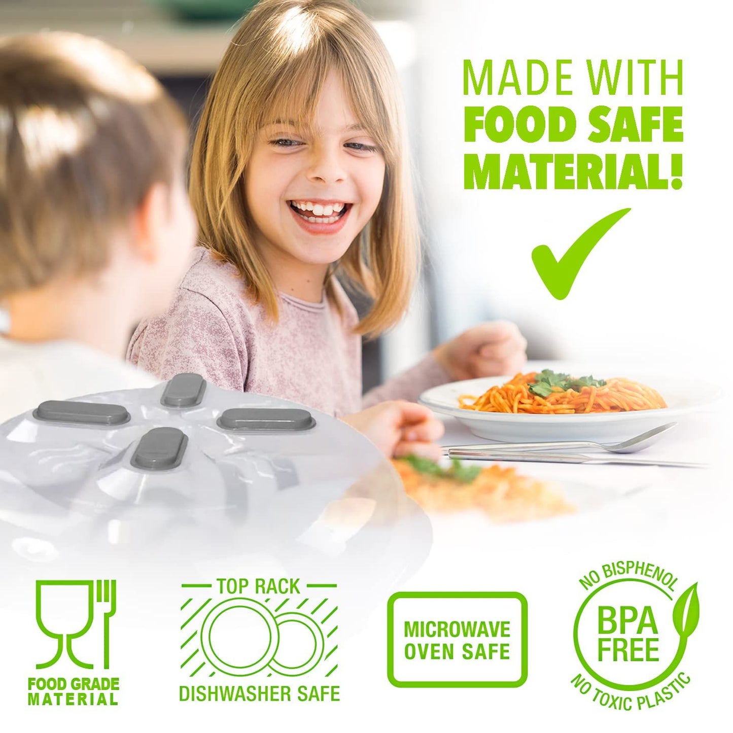 1Pcs Microwave Cover for Food .Microwave Splatter Cover Large Microwave Plate Food Cover With Easy Grip Handle Anti-Splatter Lid With Enlarge Steam Vents
