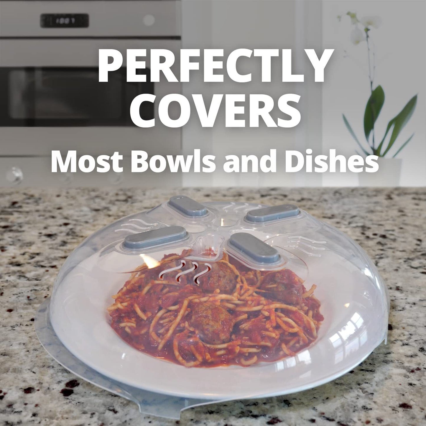 1Pcs Microwave Cover for Food  .Microwave Splatter Cover Large Microwave Plate Food Cover With Easy Grip Handle Anti-Splatter Lid With Enlarge Steam Vents