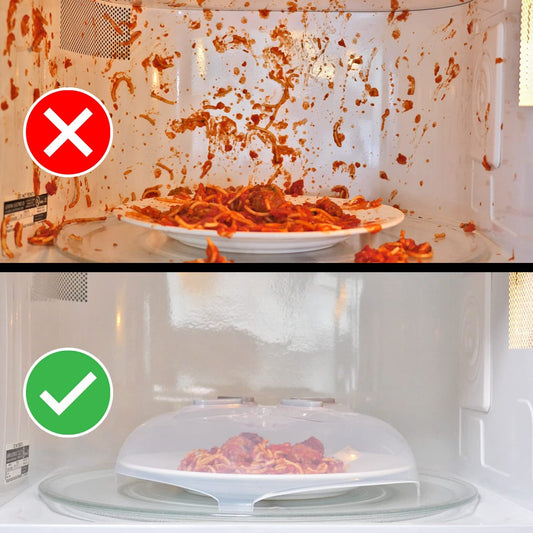 1Pcs Microwave Cover for Food  .Microwave Splatter Cover Large Microwave Plate Food Cover With Easy Grip Handle Anti-Splatter Lid With Enlarge Steam Vents