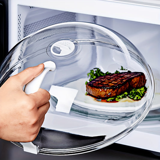 1pc Microwave Food Cover, Splash Proof Food Cover Lid with Steam Vents And Handle Microwave Oven Heating Cover, Steam Vent Microwave Oven Tray Cover Bowl Cover, Easy to Grip, Suitable for Microwave Ovens And Kitchen Supplies