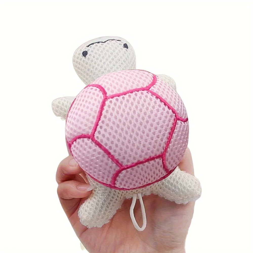 4 Pack Double-Sided Turtle Bath Ball Cute Shower Ball Light Beige Cleaning Body Exfoliating Bath Ball Reusable Bathing Tool Bathroom Accessories